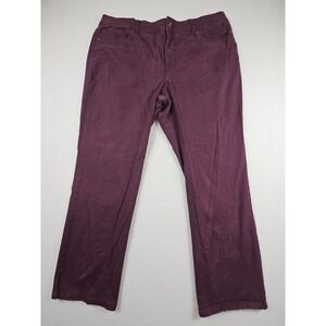 Gloria Vanderbilt Amanda 2.0 Slim Leg Women's size 18 Red Burgundy Denim Jeans